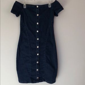Bardot Buttoned Fitted Denim Dress.